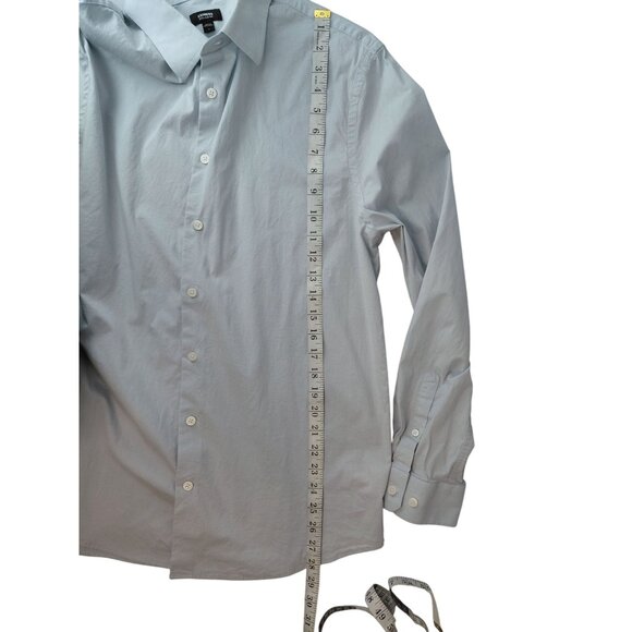 Express Mens Extra Slim Fit Light Blue Dress Shirt L - Picture 10 of 11